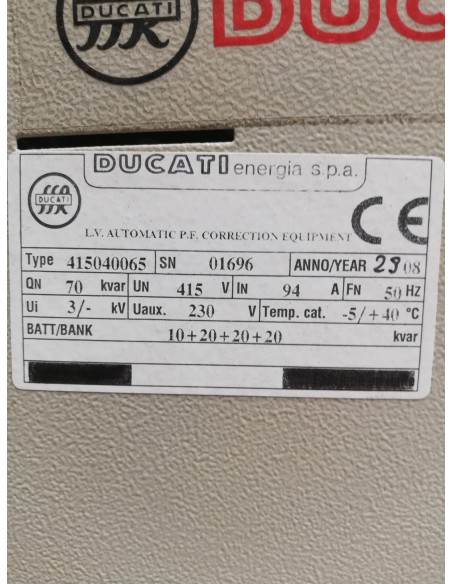 Panneau correcteur de facteur de puissance longue durée Ducati 415040065 70 kvar t 415 V 50 Hz